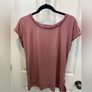 BKE Mauve Short Sleeve Women's Tee with Split Back